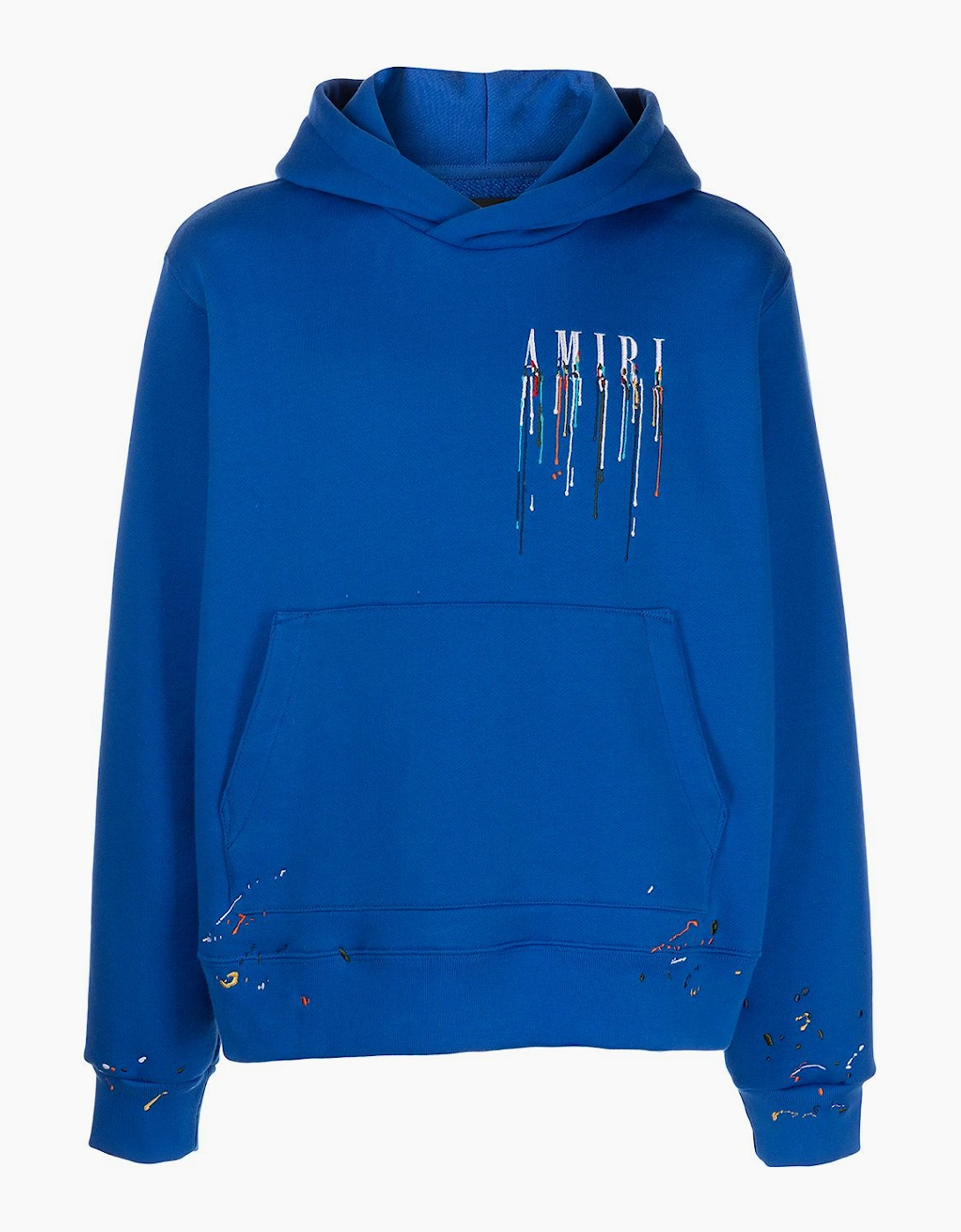 Amiri Paint Drip Hooded Sweatshirt Blue