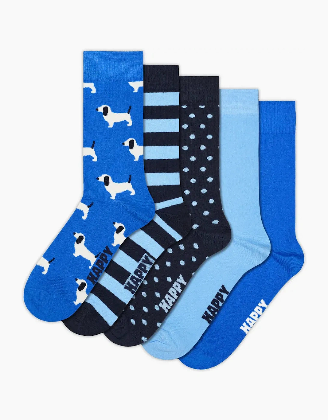 5-Pack Everyday Dog Socks, Blue