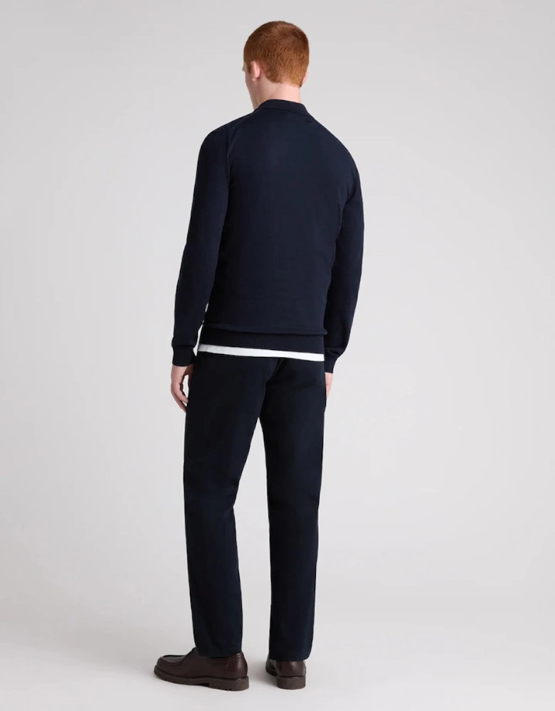 Remus Uomo Textured Knitted Polo 78 Navy
