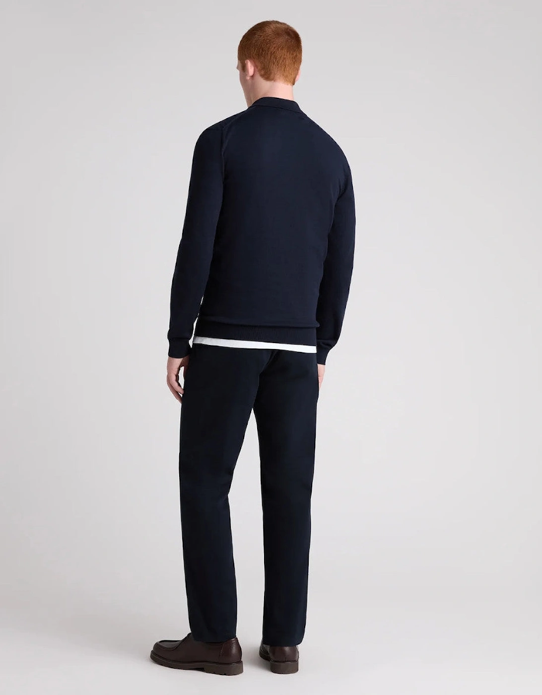 Remus Uomo Textured Knitted Polo 78 Navy