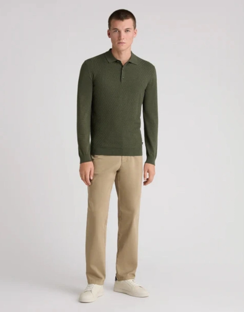 Remus Uomo Textured Knitted Polo 36 Green