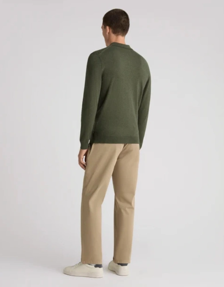 Remus Uomo Textured Knitted Polo 36 Green