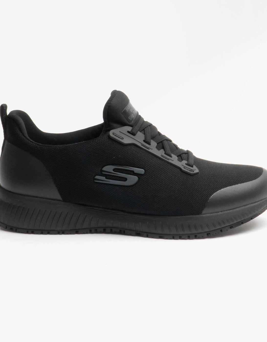 Skechers Work 77222EC Squad SR Womens Slip Resistant Work Trainers Black