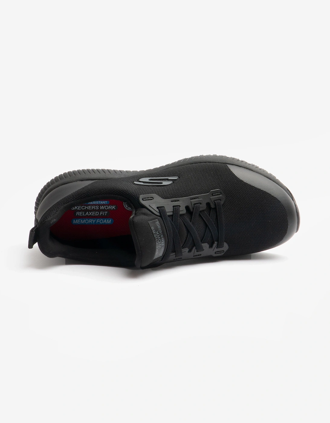 Skechers Work 77222EC Squad SR Womens Slip Resistant Work Trainers Black