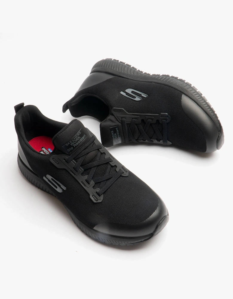 Skechers Work 77222EC Squad SR Womens Slip Resistant Work Trainers Black