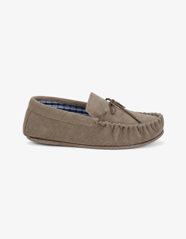 Mokkers BRUCE Mens Moccasin Slippers Taupe
