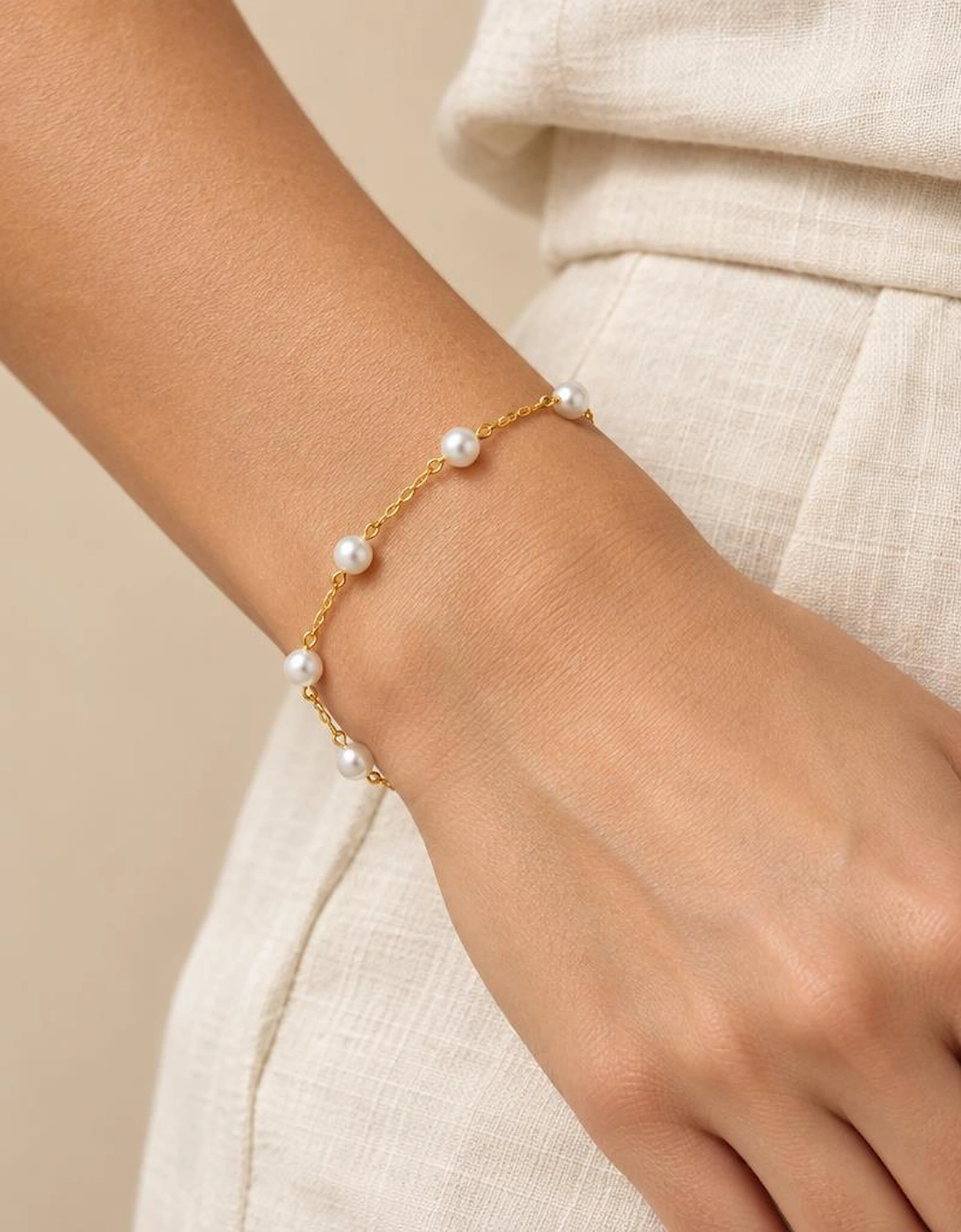 Pekoe Gold Pearl Bracelet