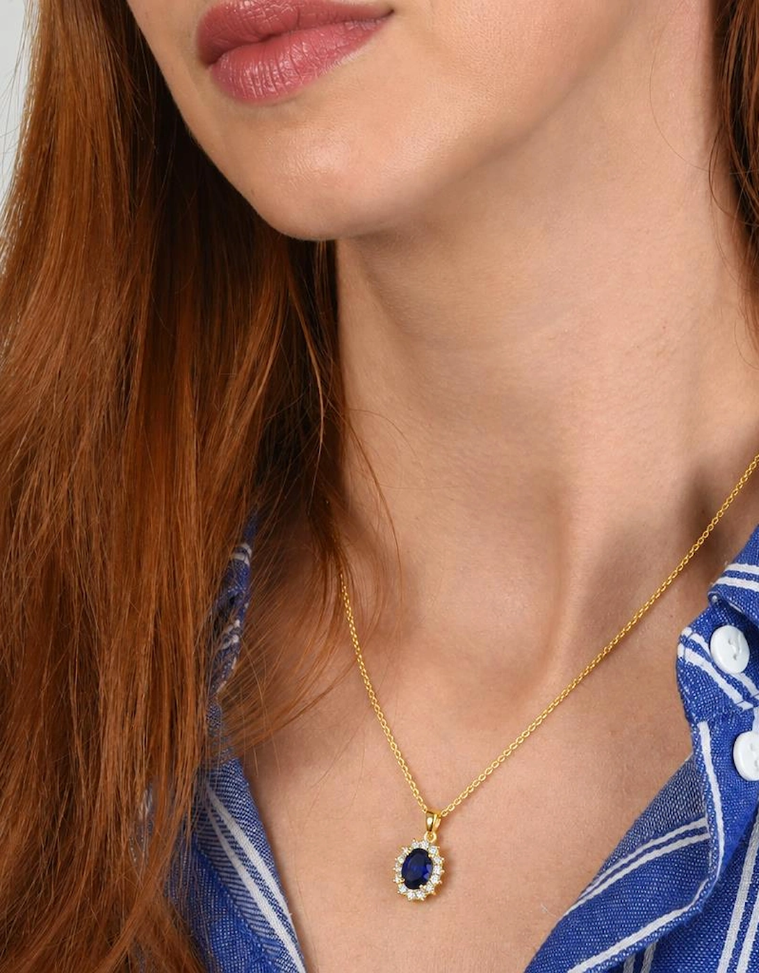 Dacia Gold Sapphire Pendant