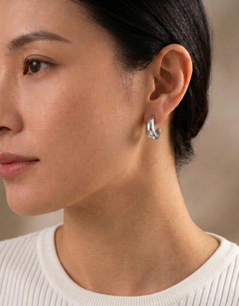 Itala Silver Hoop Earrings