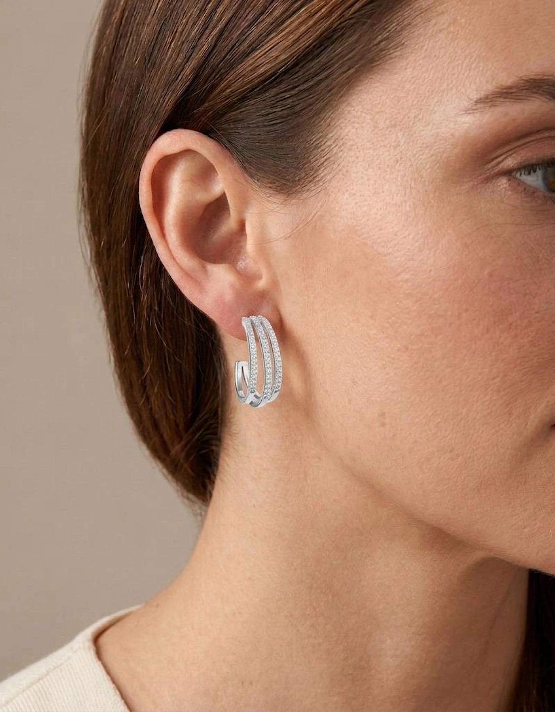 Domani Silver Hoop Earrings