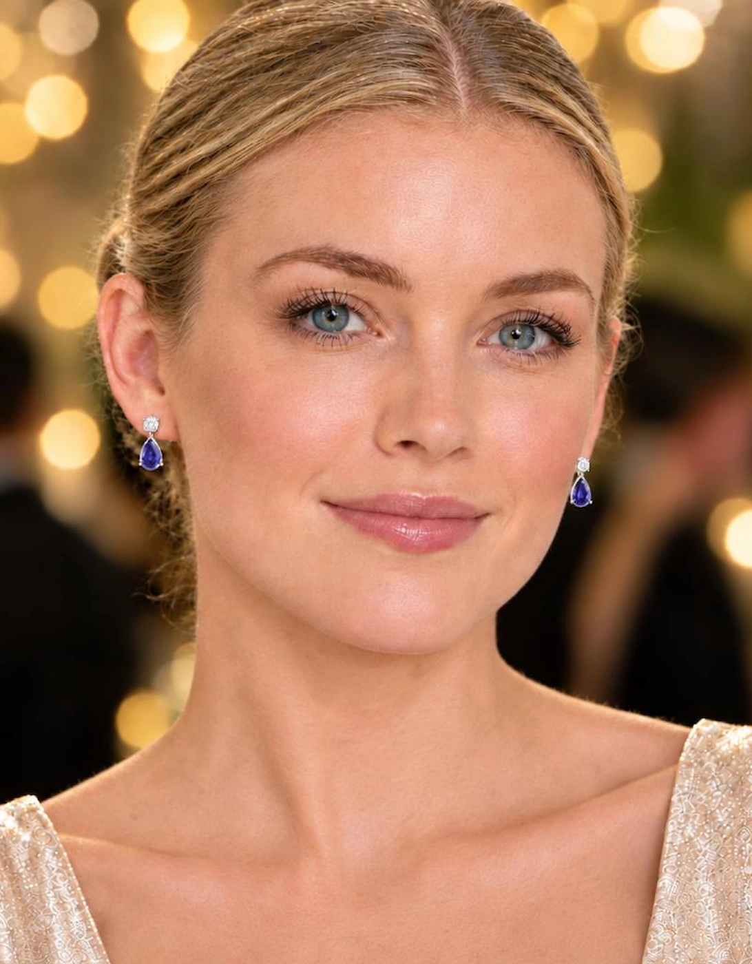 Sheri Silver Tanzanite Drop Earrings