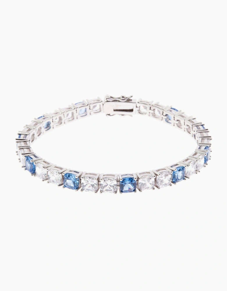 Adele Silver Aqua Tennis Bracelet
