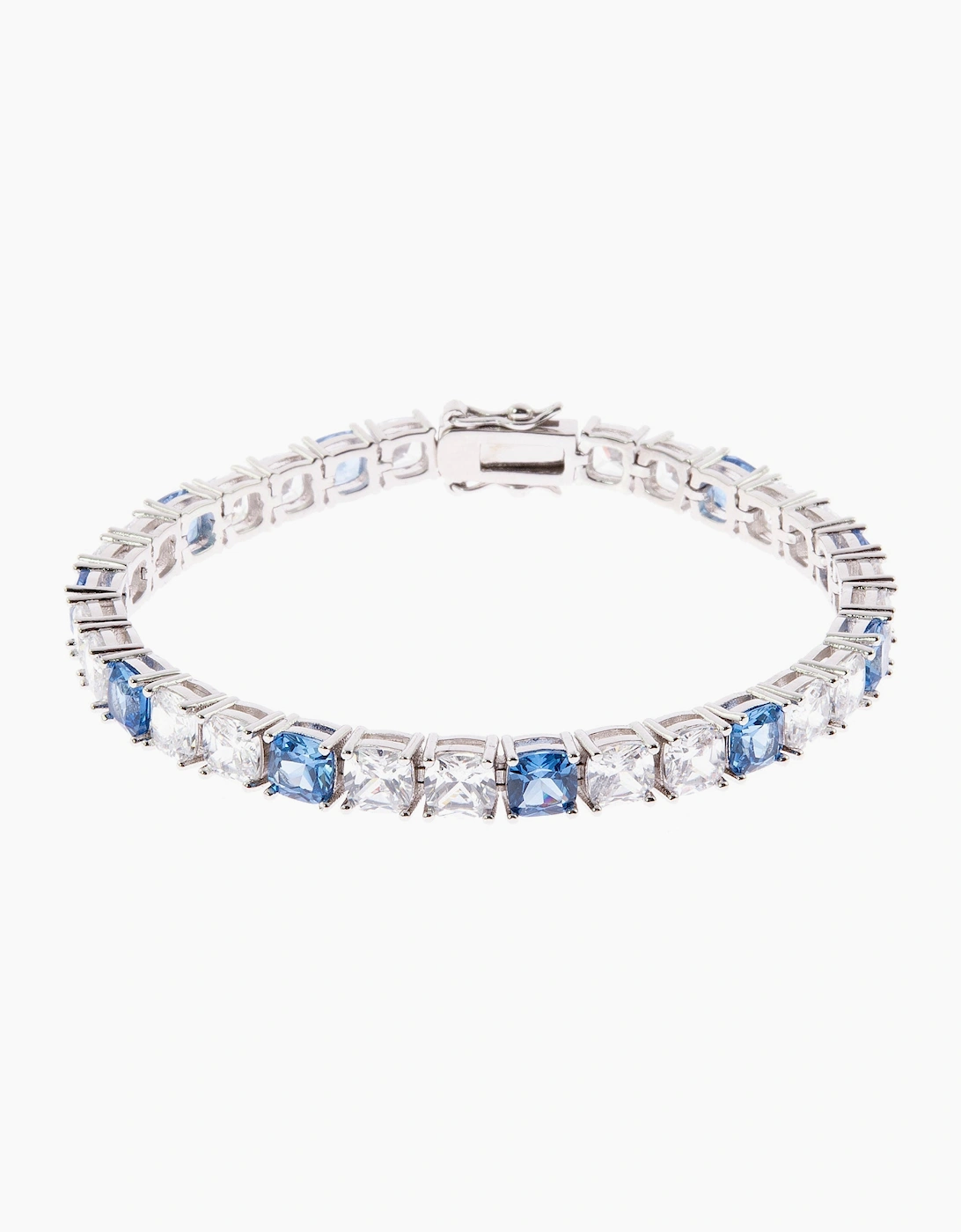 Adele Silver Aqua Tennis Bracelet
