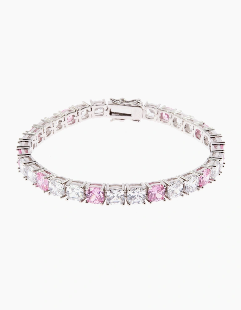 Adele Silver  Rose Tennis Bracelet