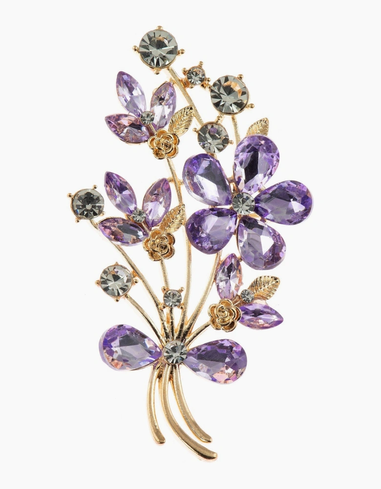Flavia Amethyst Flower brooch