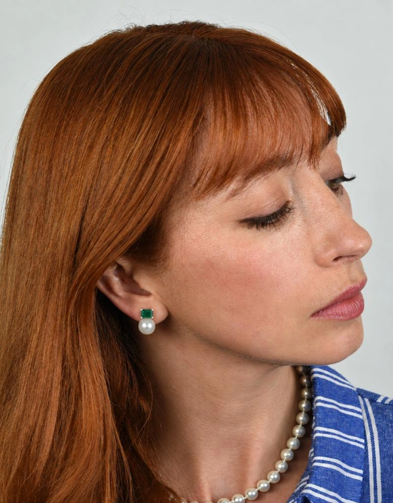 Corin Silver Emerald Clip On Earrings