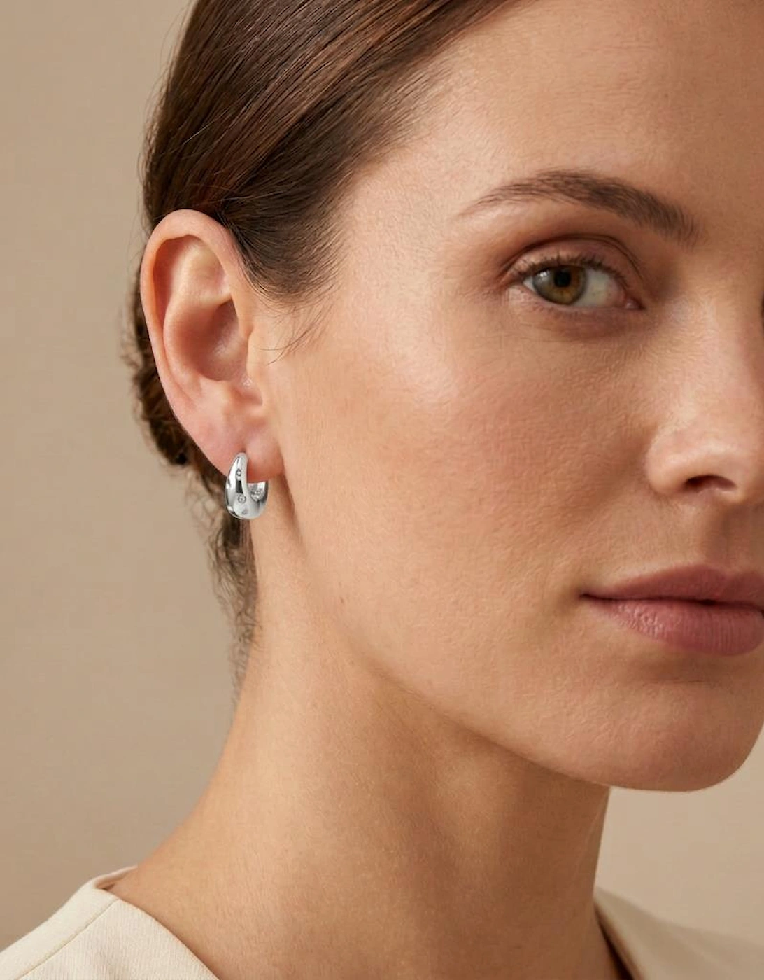 Gefen Silver Hoop Earrings