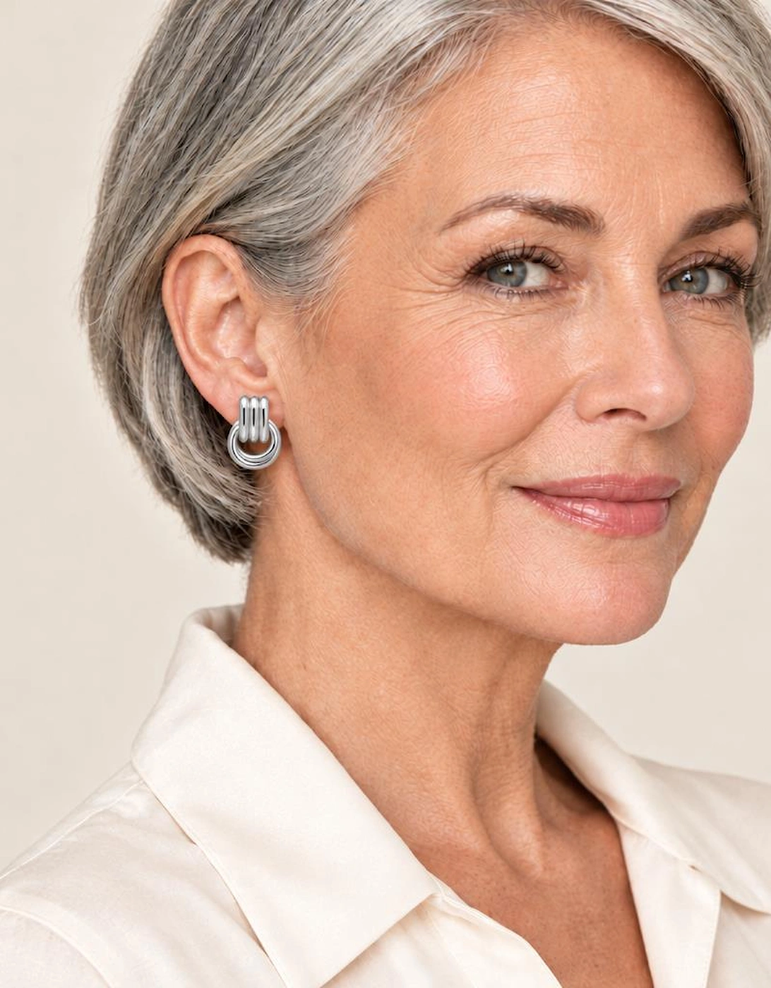 Grace Silver Clip-On Earrings