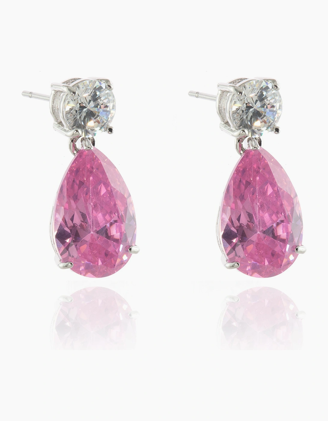 Shade Silver Pink Drop Earrings