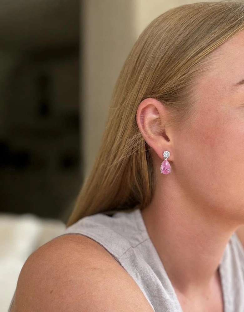 Shade Silver Pink Drop Earrings