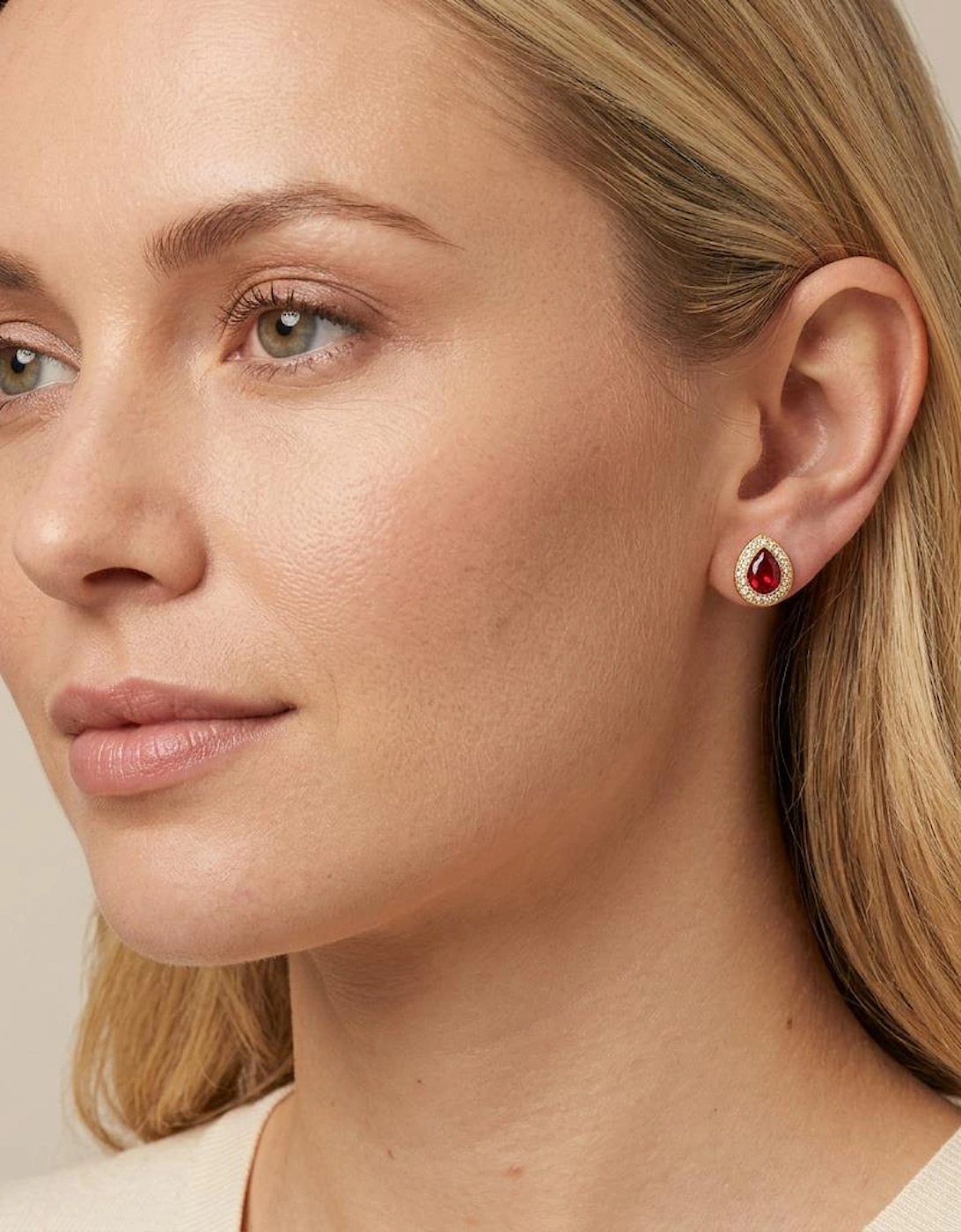 Talma Ruby Gold Earrings