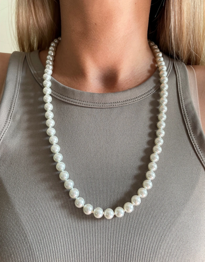 Petula Silver 60cm Pearl Necklace
