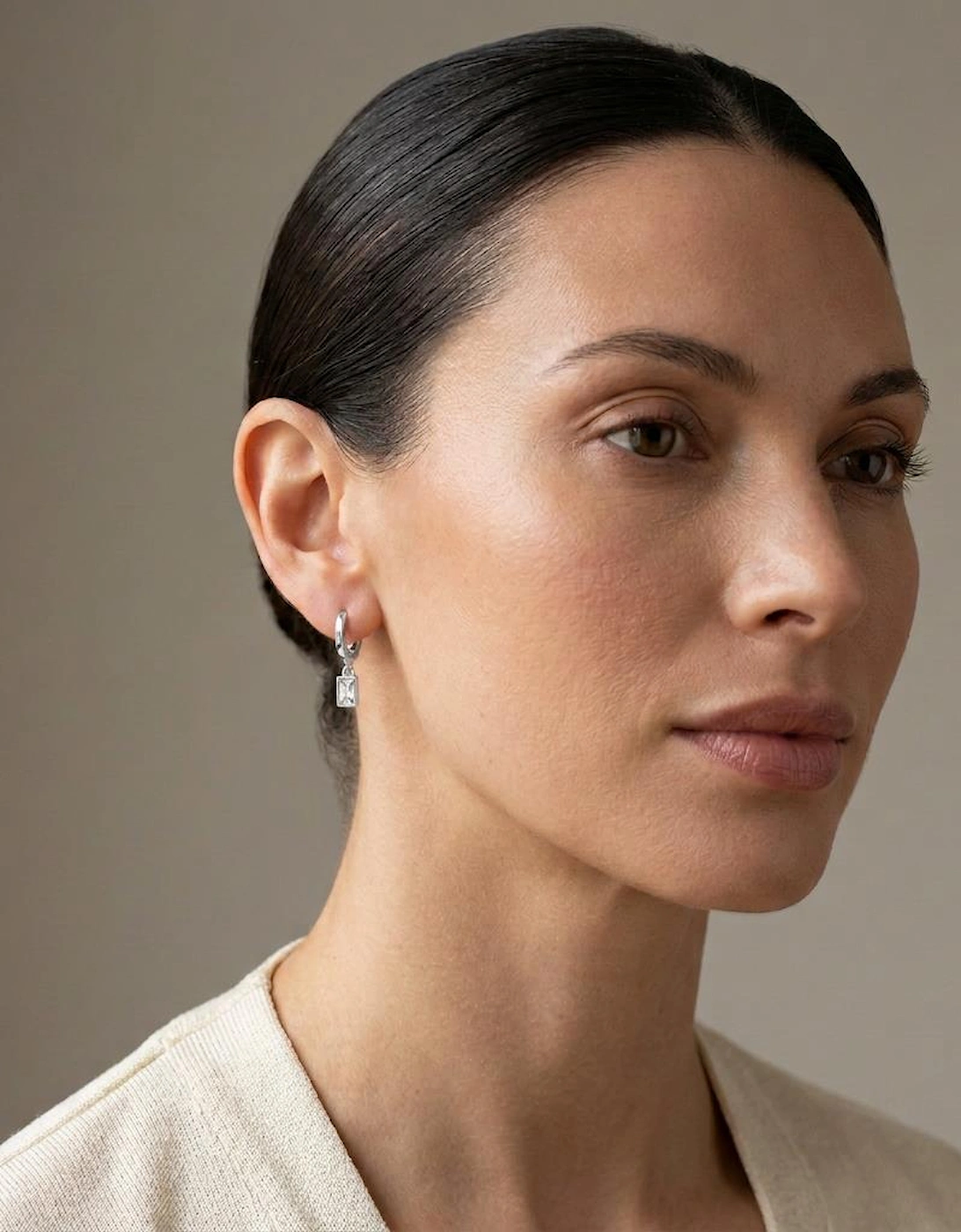 Rosala Silver Huggie Earrings