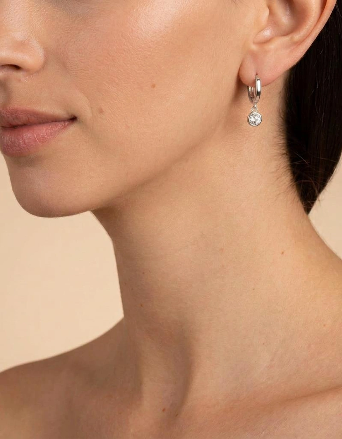 Renate Silver Huggie Earrings