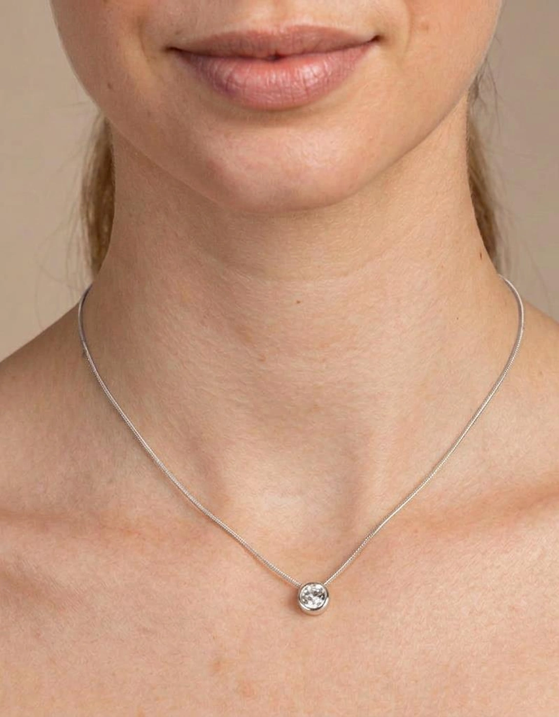 Solitaire Silver Pendant