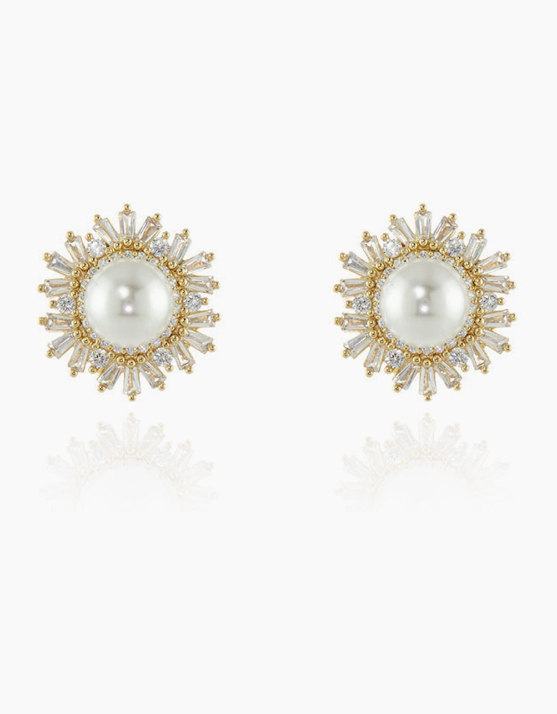 Cachet London Women's White/White/White Betsy Gold Earrings