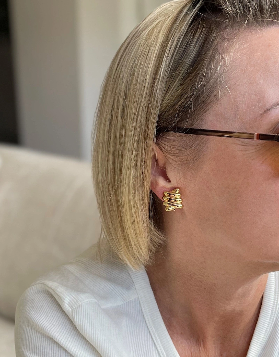 Safara Gold Clip On Earrings