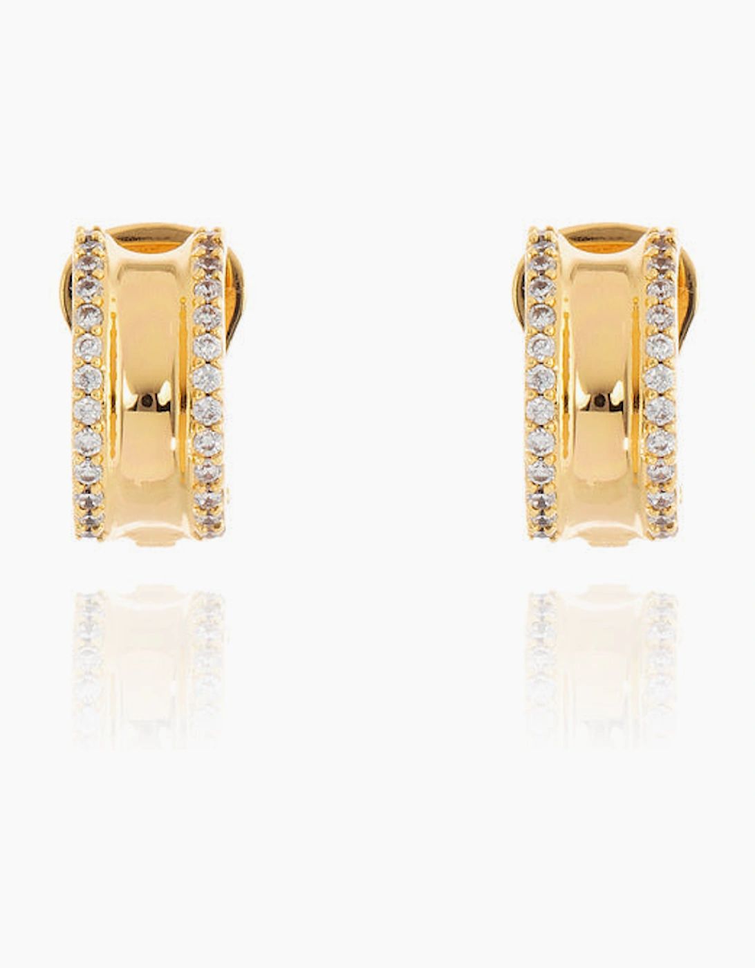Cachet London Women's White Scoop Gold Clip On Earrings