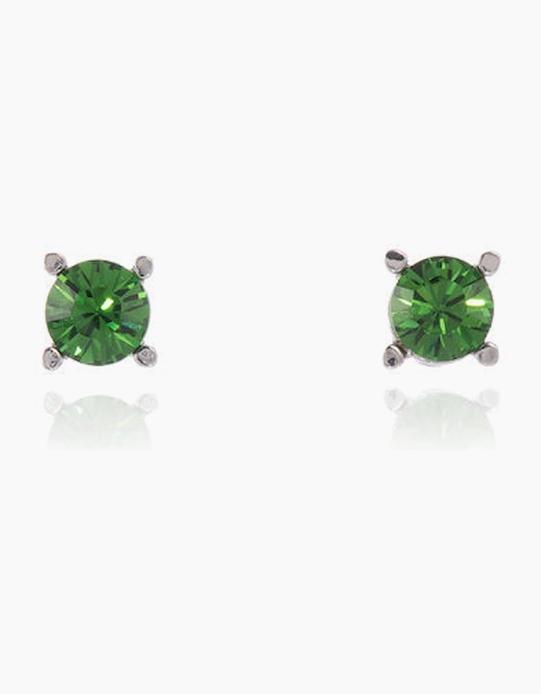 Laine 6mm Emerald Silver Earrings
