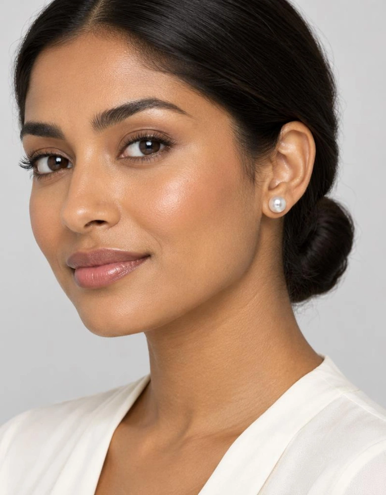 Mac 10 White Pearl Earrings