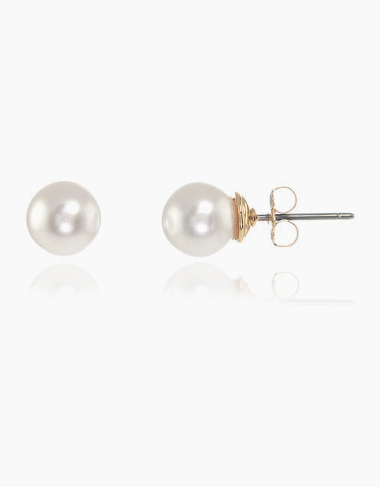 Mac 8 White Pearl Earrings