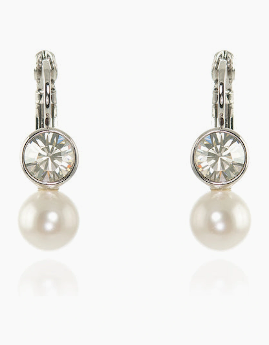 Cachet London Women's White/White/Silver/Silver Mimi Lever Back Earrings