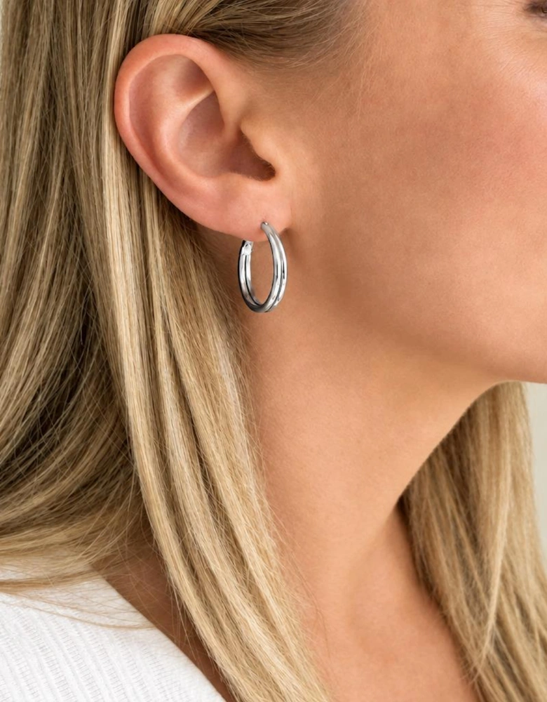 Lana 25mm Silver Hoop Earrings