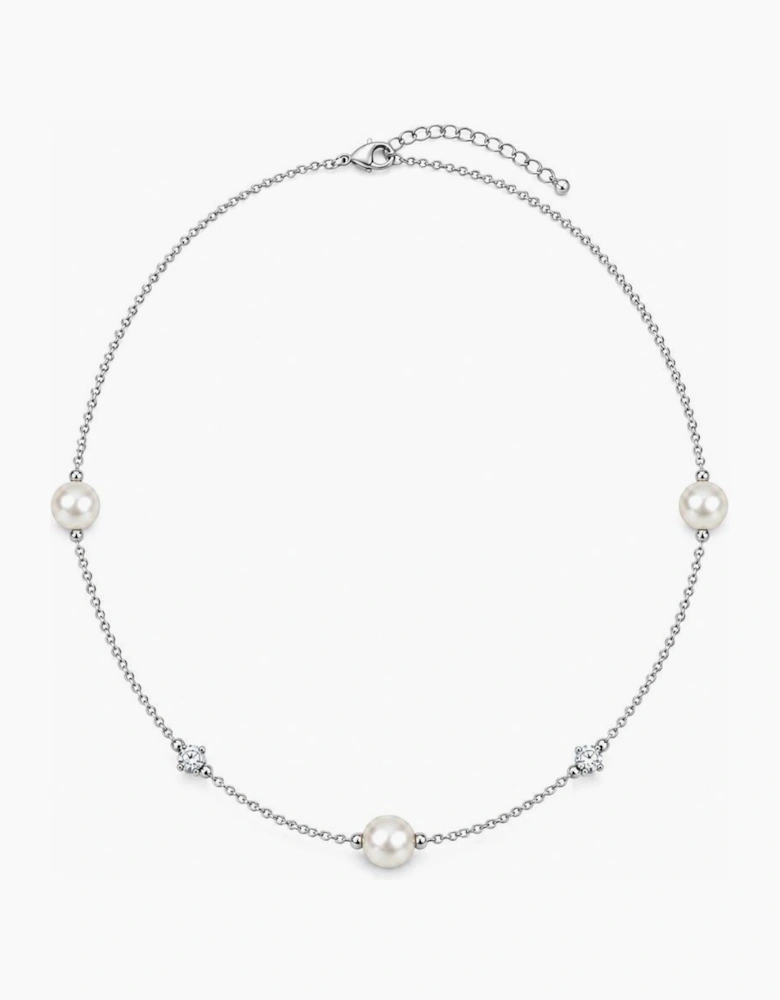 Halston Silver Pearl Necklace