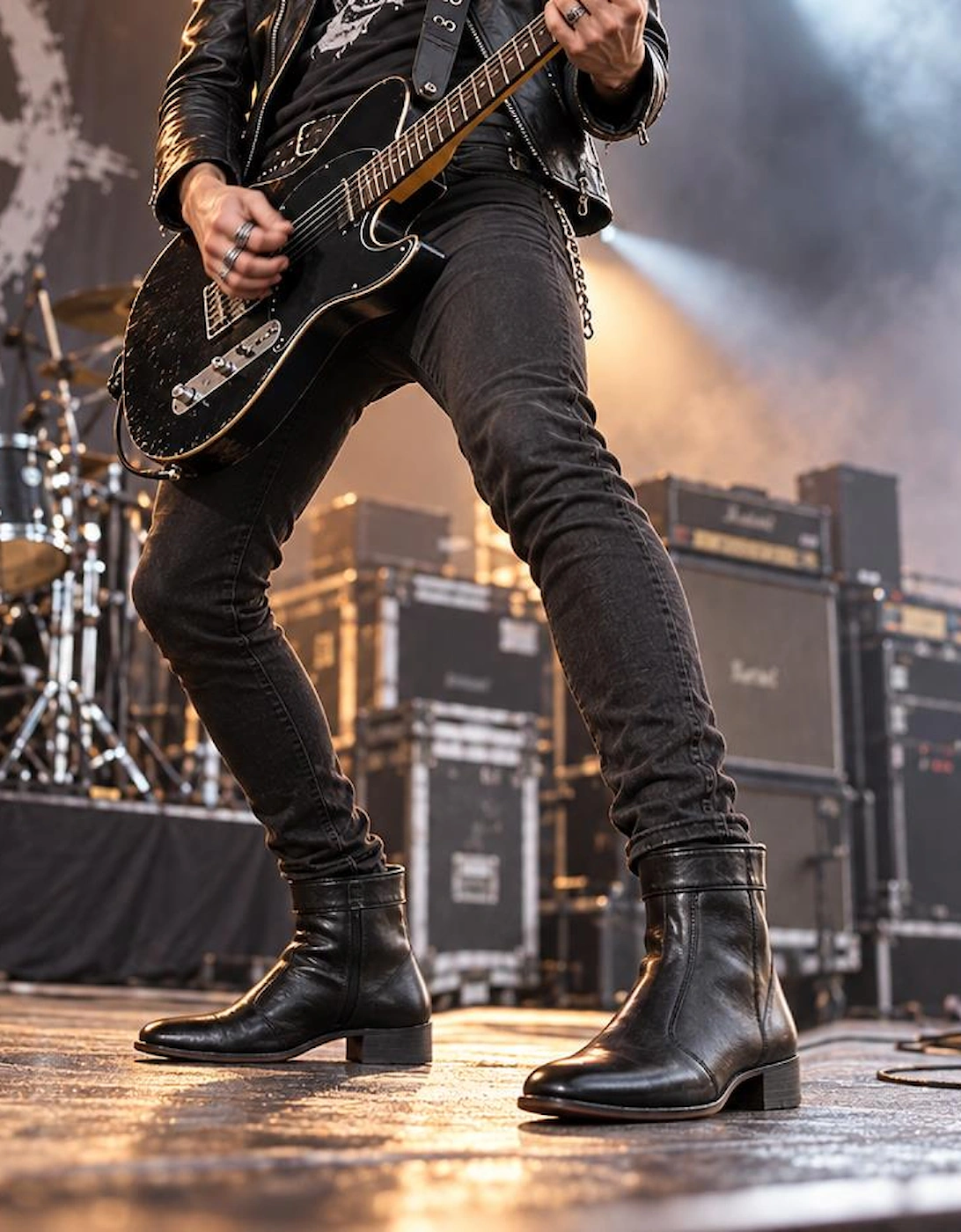 Scimitar GREG Mens Soft Leather Cuban Heel Boots Black