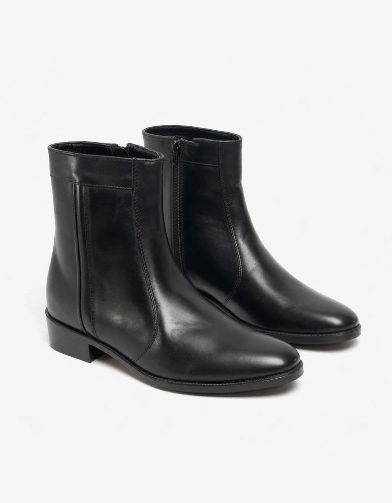 Scimitar RILEY Mens Leather Cuban Heel Boots Black