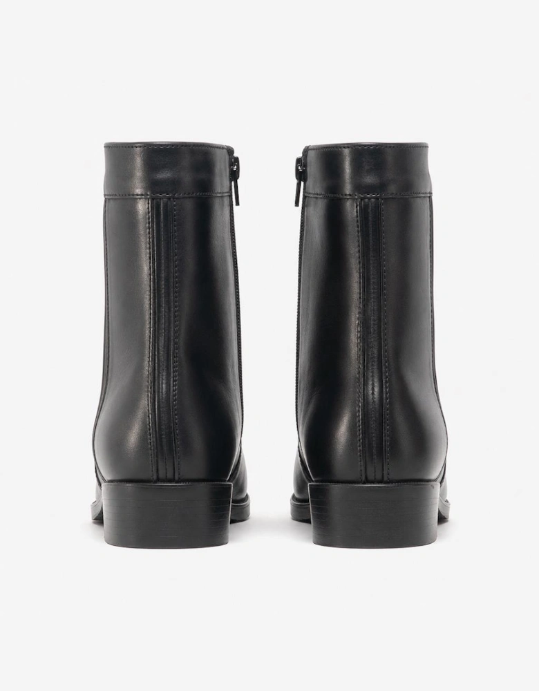 Scimitar RILEY Mens Leather Cuban Heel Boots Black