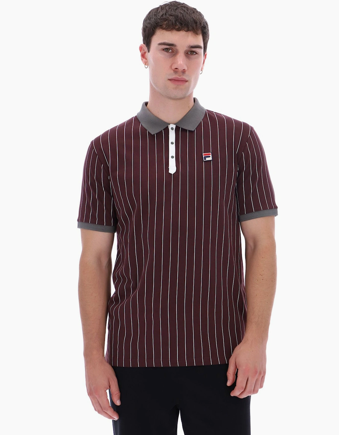 FILA CLASSIC BB1 STRIPED POLO FUDGE/GUNMETAL/WHITE
