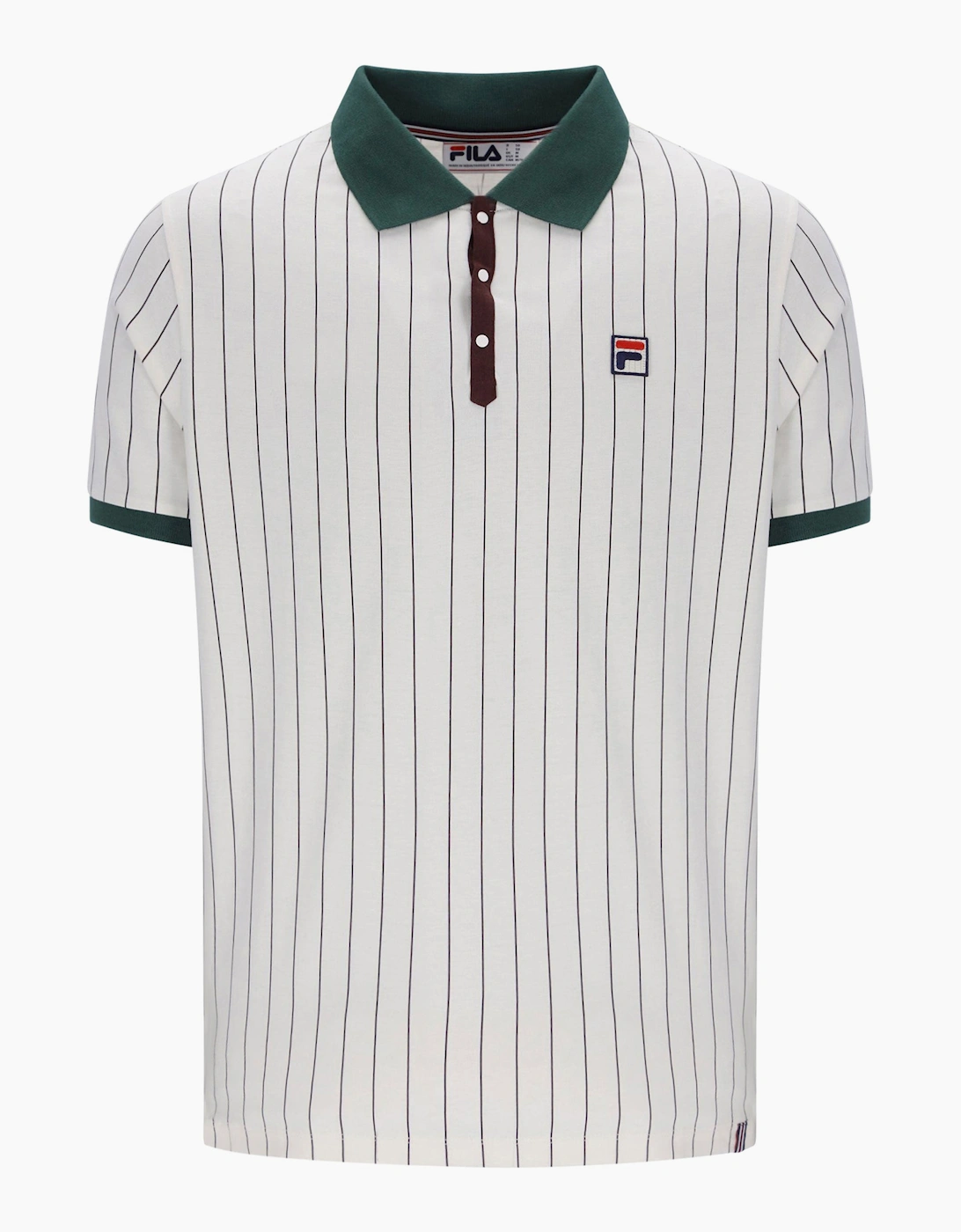 FILA CLASSIC BB1 STRIPED POLO GARDENIA/PINE GREEN/FUDGE