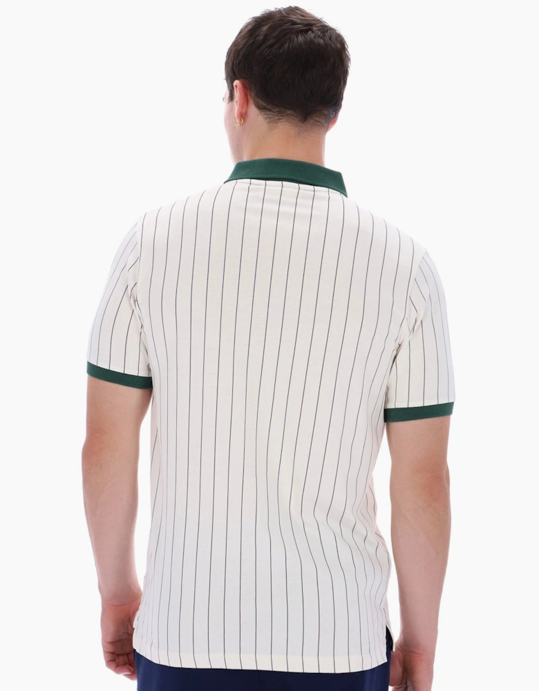 FILA CLASSIC BB1 STRIPED POLO GARDENIA/PINE GREEN/FUDGE