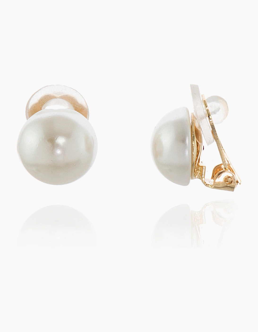 Bibi 12mm Pearl Gold Clip On Earrings