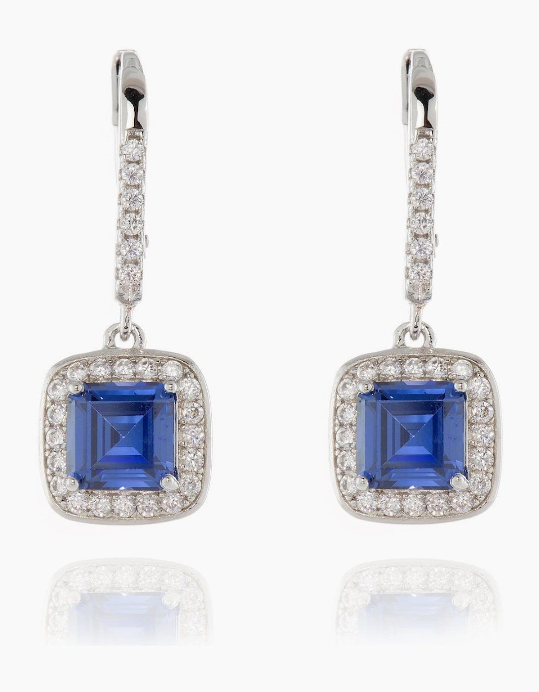Cachet London Women's Silver/Silver/Silver/Blue/Blue Idola Tanzanite Earrings