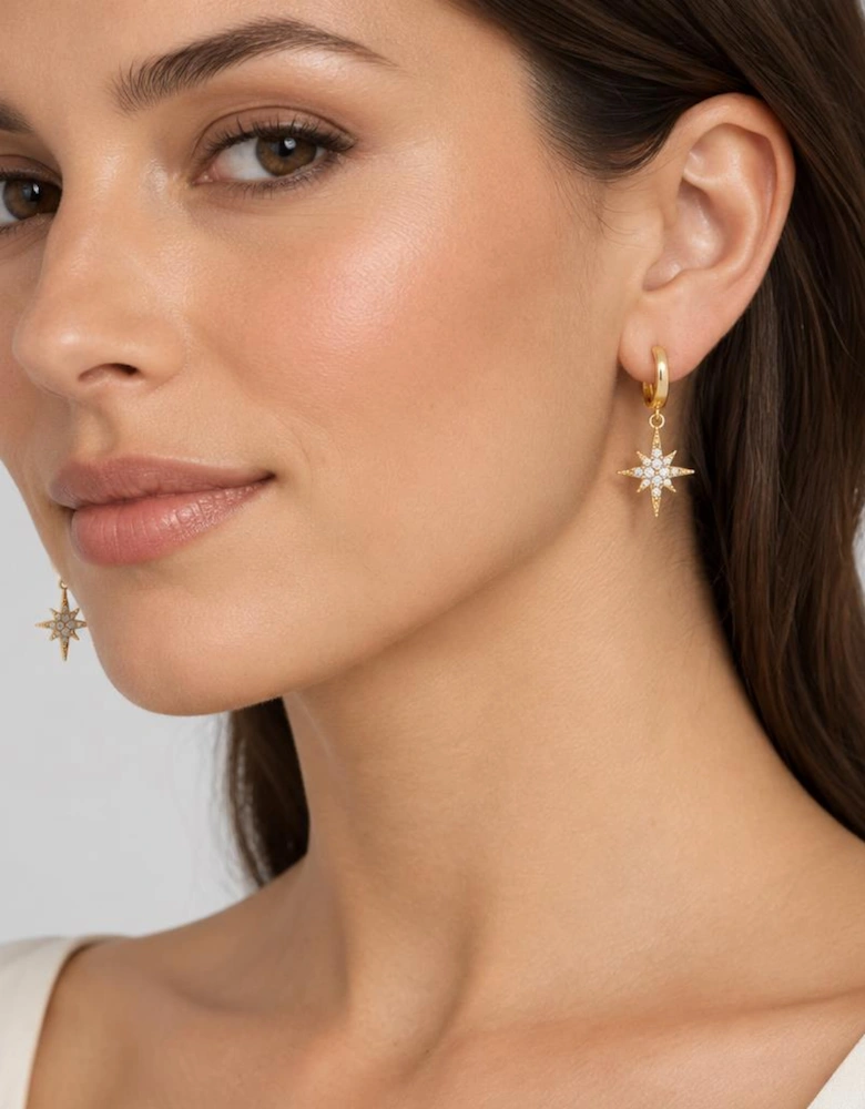North Star Gold Huggie Earrings