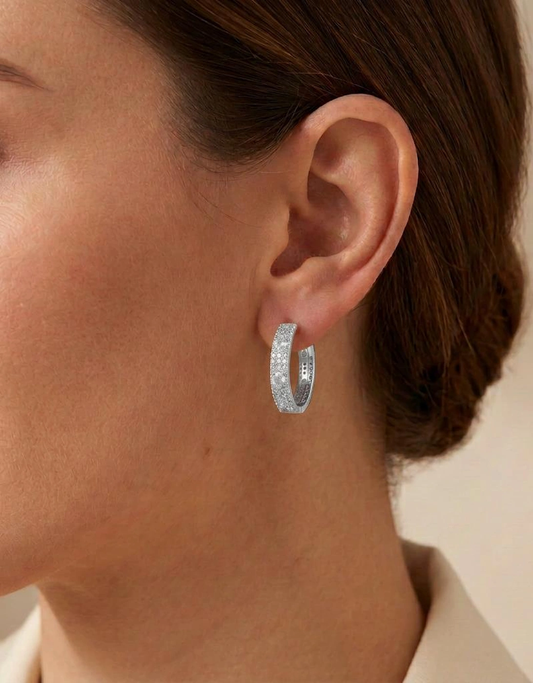Fellini Medium 18mm Silver Hoop