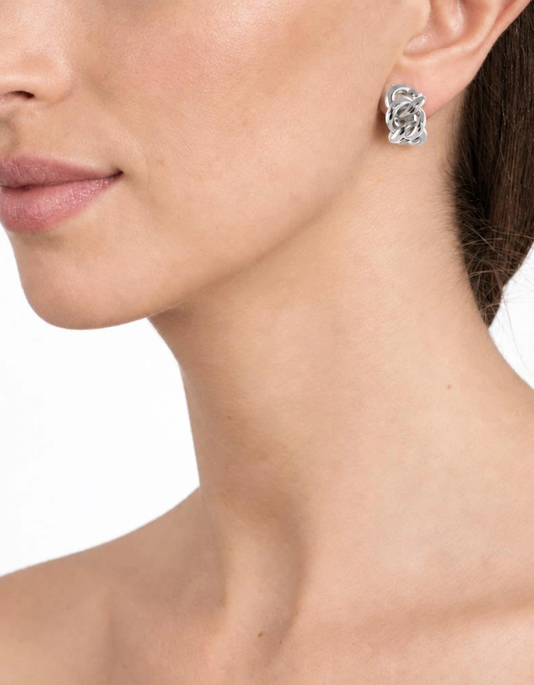 Link Silver Clip On Earrings
