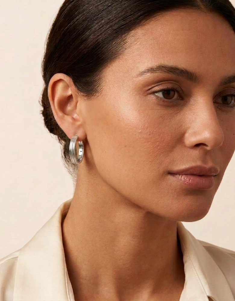 Rivas Large 25mm Silver Hoop